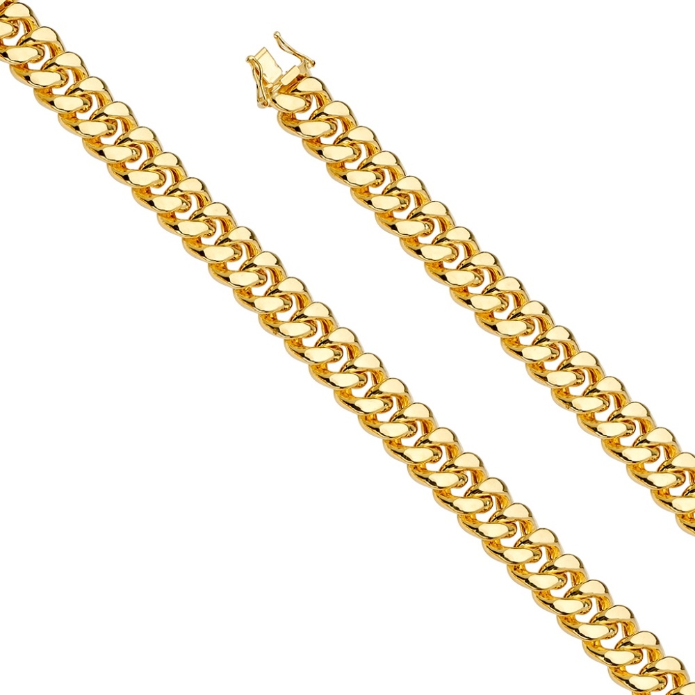 14K Yellow Gold 12.0 mm Hollow Miami Cuban -26”
